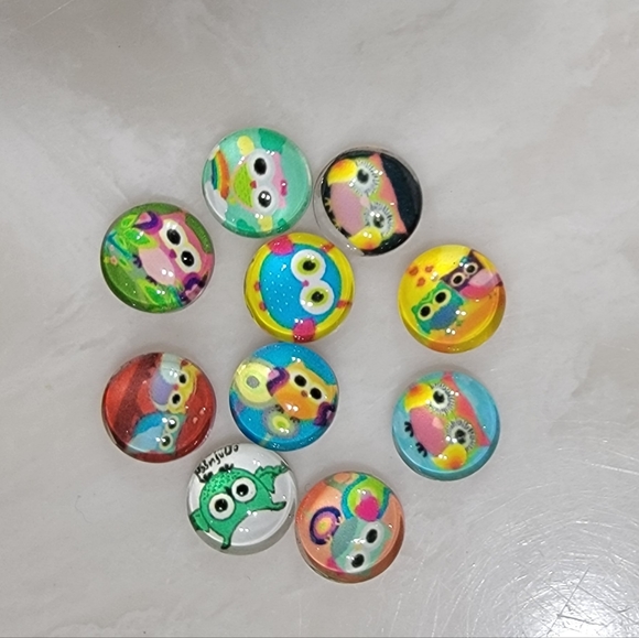 Set of 10 Owl Charms for Lockets - Picture 1 of 1